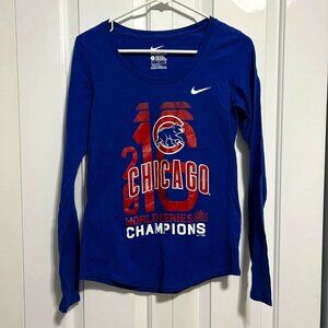 Nike Chicago MLB Cubs World Series Champions Long Sleeve (Women's Size Small)